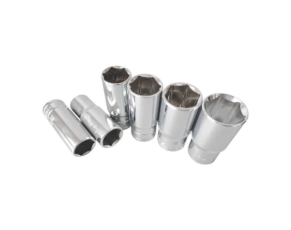 6角1/2鏡面鉻釩鋼長套筒